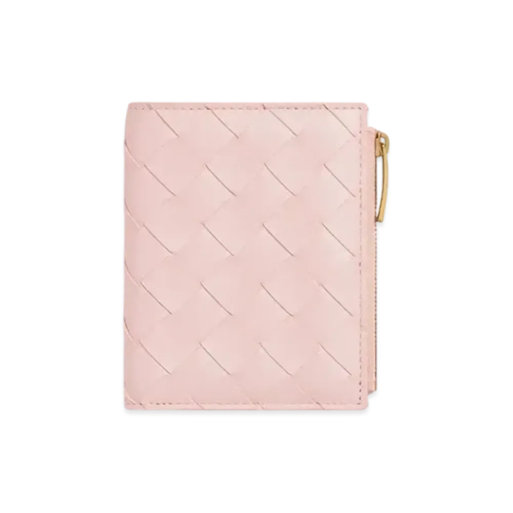 Bottega Veneta Intrecciato Small Bi-Fold Wallet "Rose"
