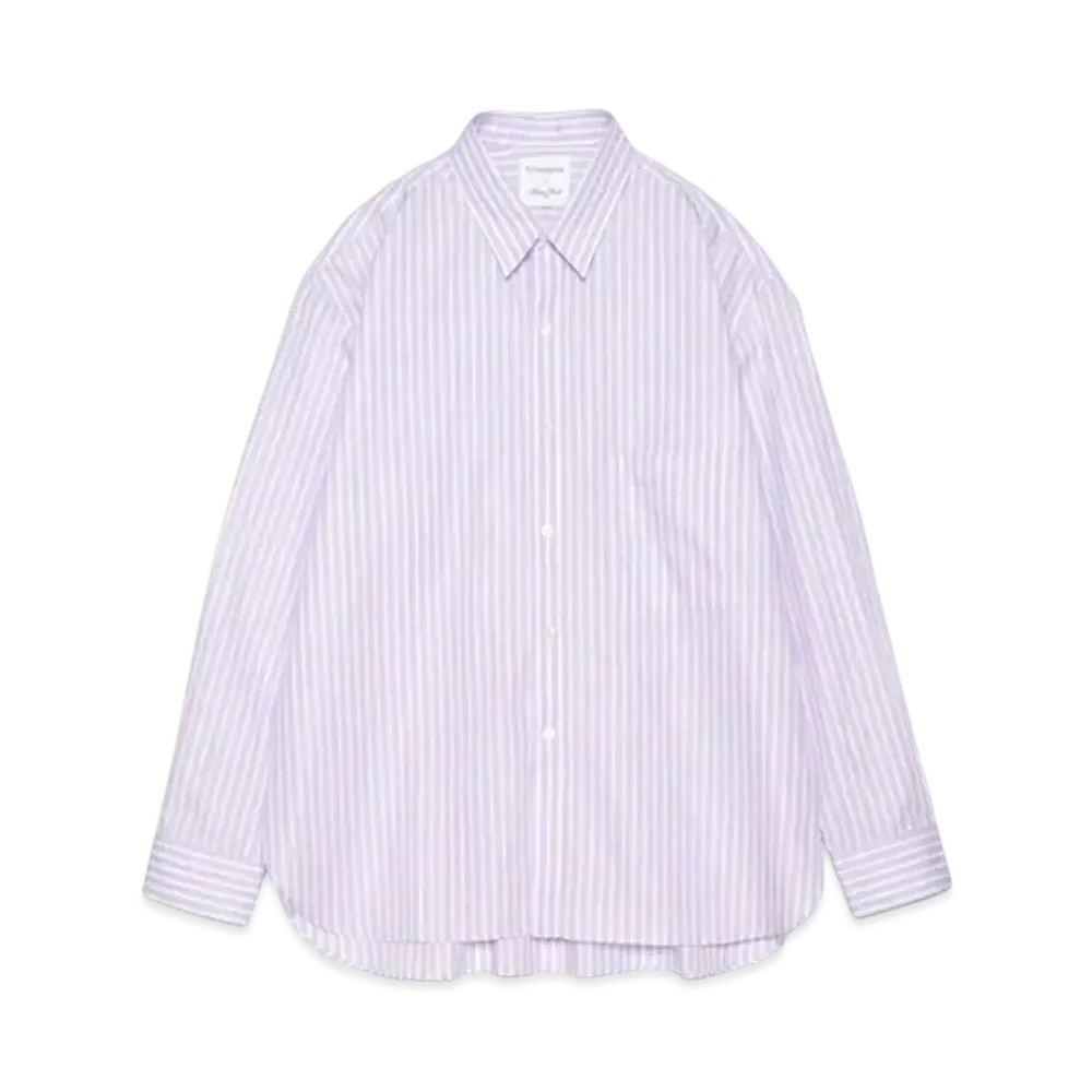 Graphpaper Handmade Classic Collar Shirt "Mauve With White Str"