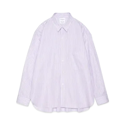 Graphpaper Handmade Classic Collar Shirt "Mauve With White Str"