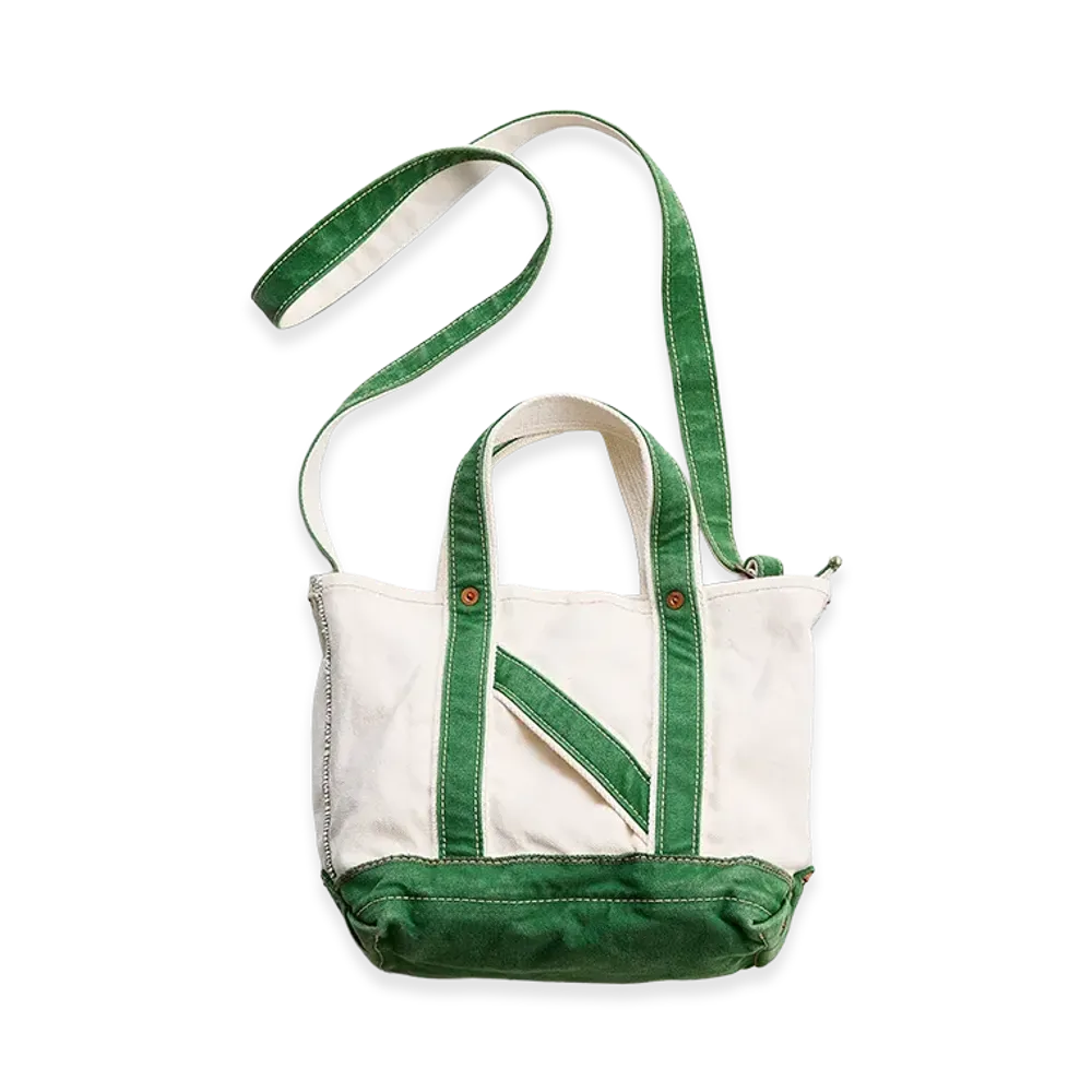 NICENESS M.Lesh NN Aged Effect Shoulder Tote Bag - Mini "Natural/Green"