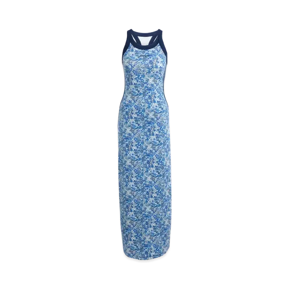 adidas x Liberty London Tonal Maxi Dress "Multicolor/Chalk White/Ambient Sky/Night Indigo"