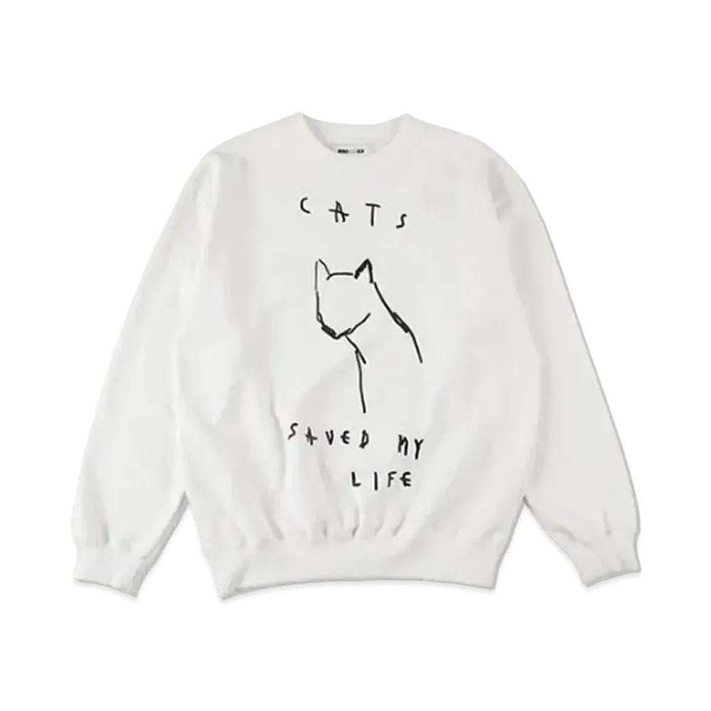 WIND AND SEA x Levi Pata Cats crew neck "White"
