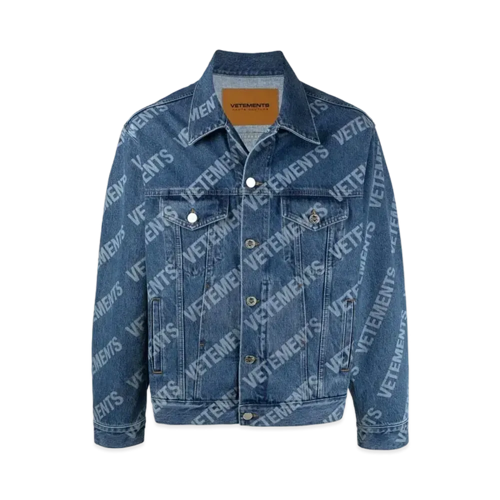 VETEMENTS VETEMENTS Logo Print Denim Jacket "Blue"