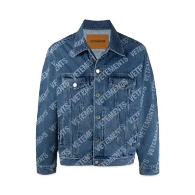 VETEMENTS VETEMENTS Logo Print Denim Jacket "Blue"