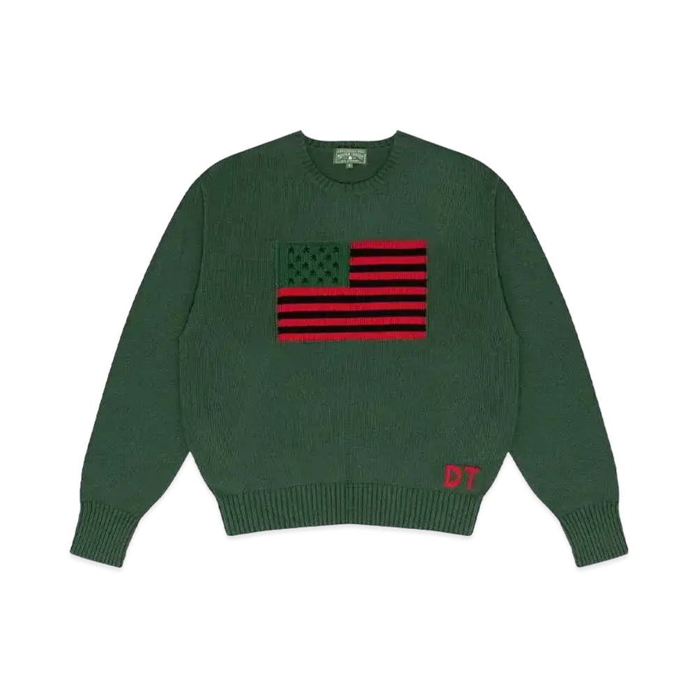 DENIM TEARS 1619 Pan African Flag Sweater "Green"