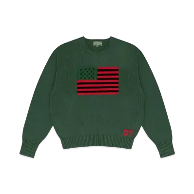 DENIM TEARS 1619 Pan African Flag Sweater "Green"