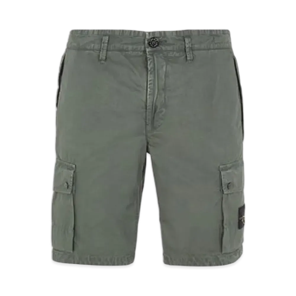 Stone Island L11WA Brushed Cotton Canvas Garment Dyed Bermuda Shorts - 24SS "Musk Green"