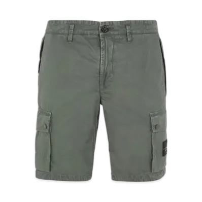 Stone Island L11WA Brushed Cotton Canvas Garment Dyed Bermuda Shorts - 24SS "Musk Green"