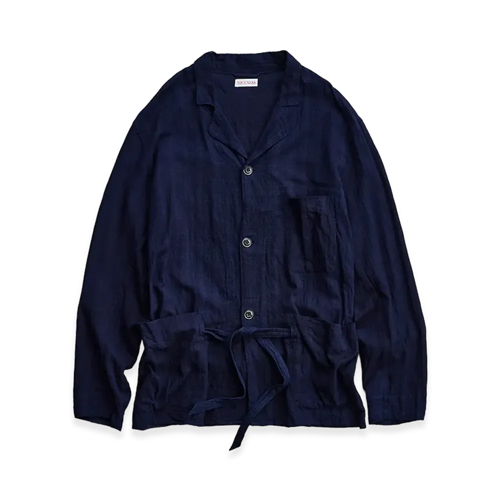 NICENESS Gez Jacquard Check Coveralls "Navy"