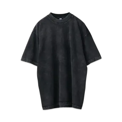 Los Angeles Apparel Garment Dye Short Sleeve Crew Neck T-shirt Mineral Wash "Carbon Black"