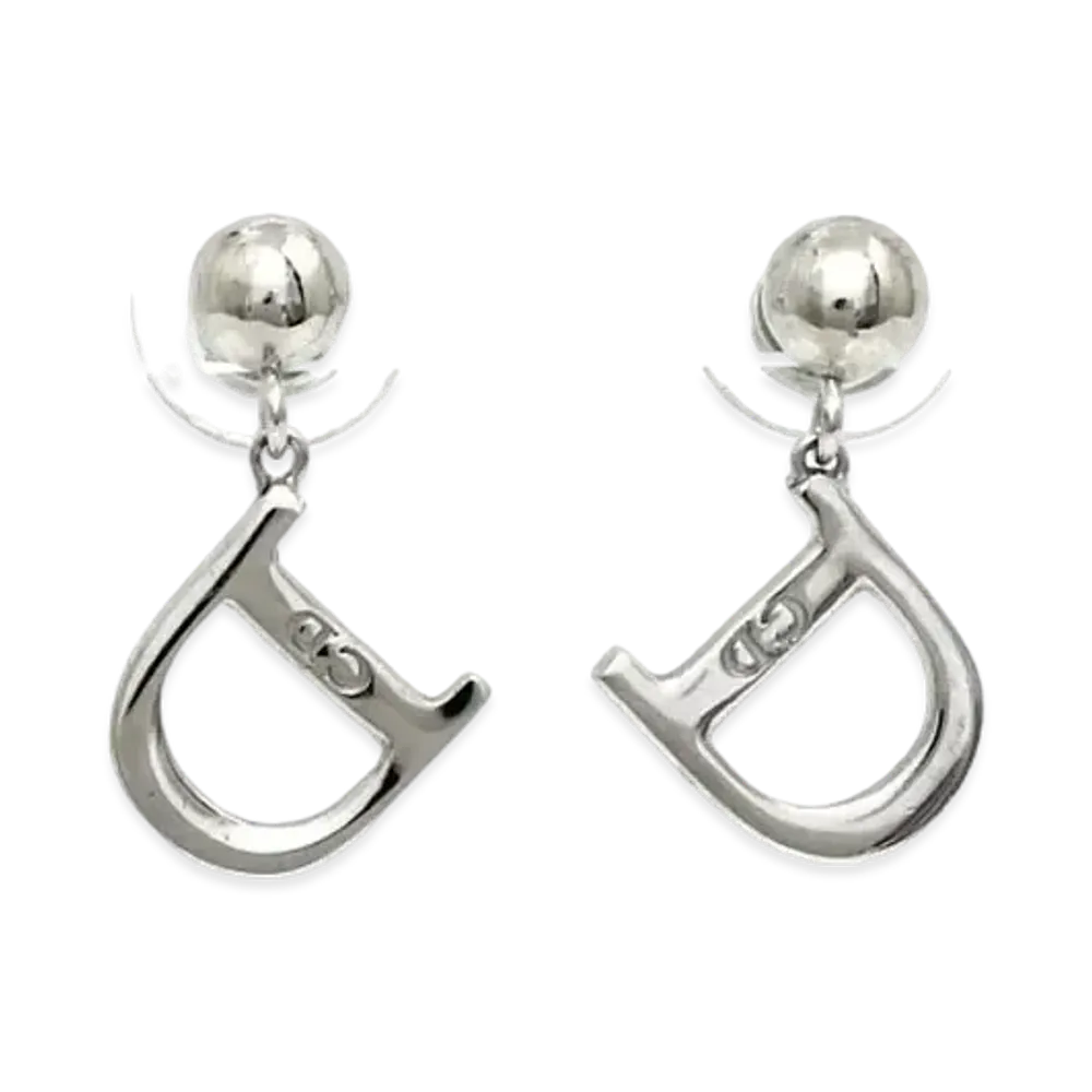 Dior Swing Stud Earrings D "Silver"