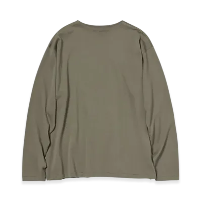 AURALEE Luster Plaiting Boat-Neck L/S Tee "Khaki"
