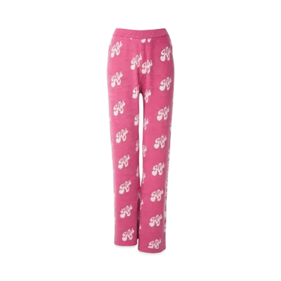 HYSTERIC GLAMOUR Swash Monogram Pattern Jacquard Flare Pants "Red"