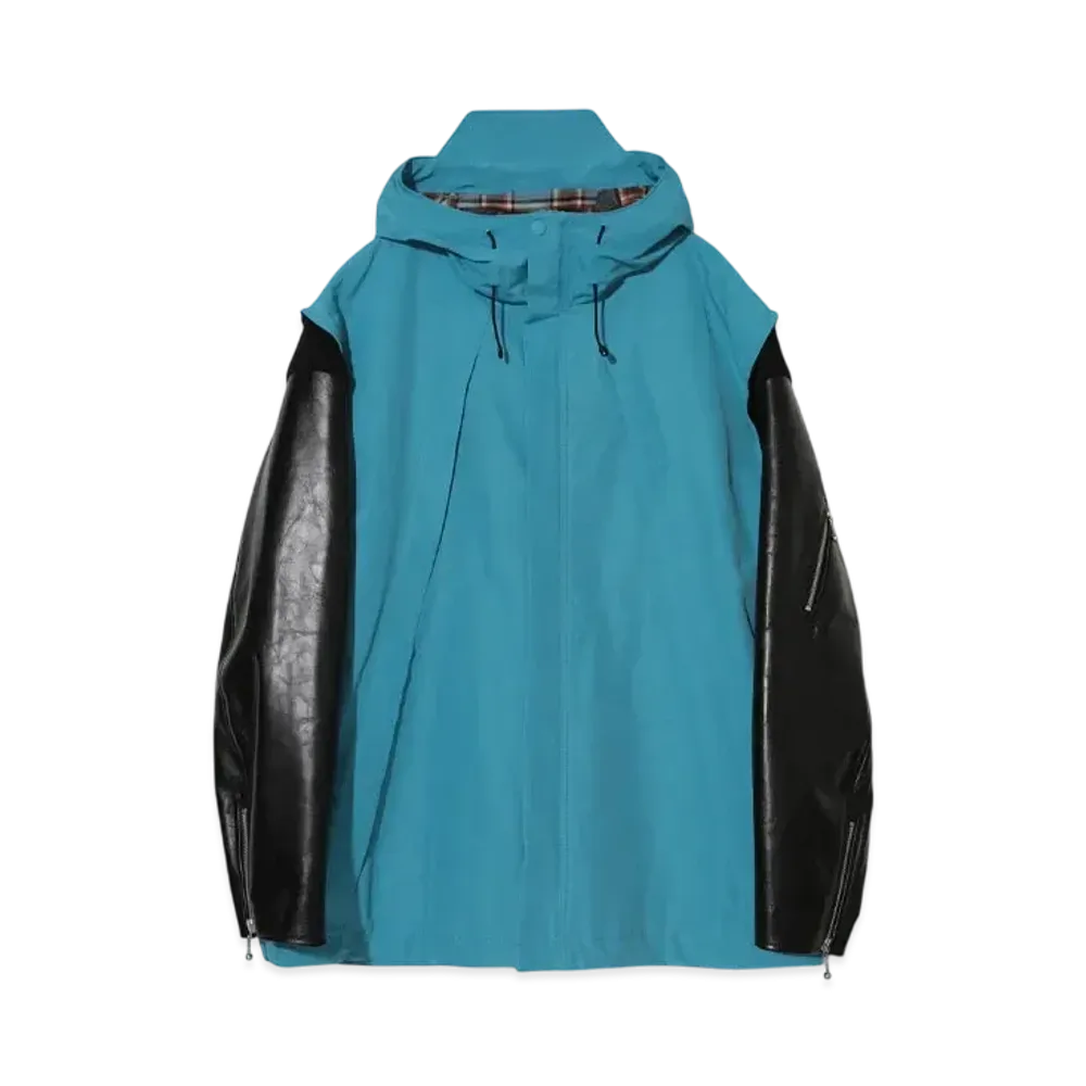 UNDERCOVER Leather Sleeve Mountain Parka "Turquoise"