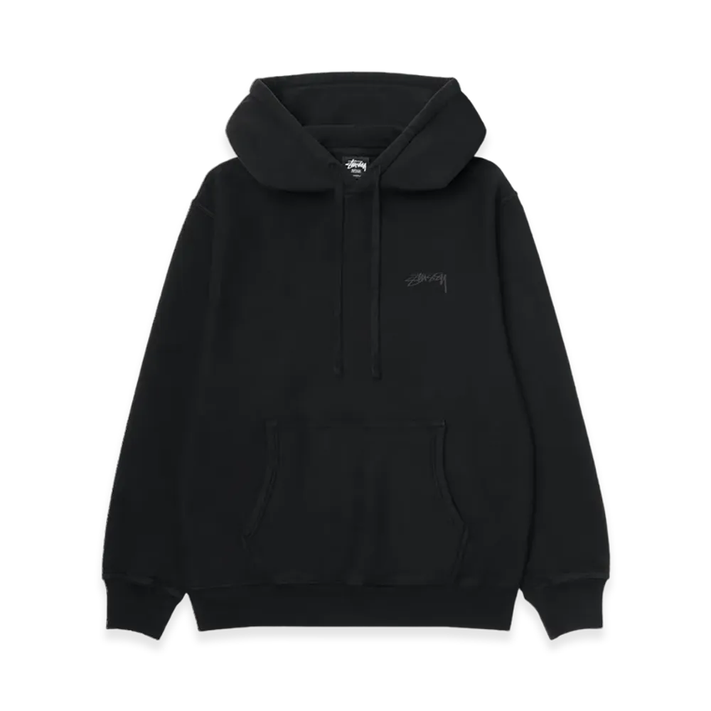 Stussy Smooth Stock Pigment Dyed Hoodie Logo "Black"