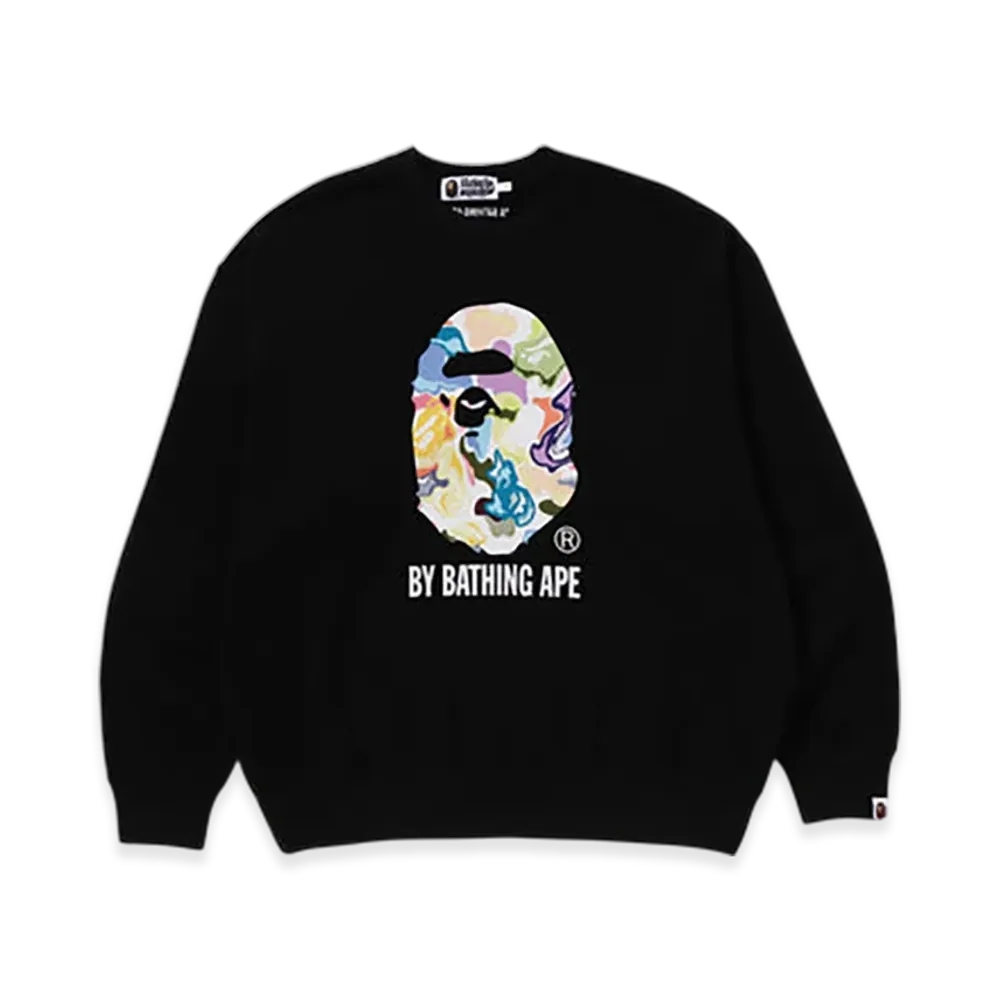 A BATHING APE Art Camo By Bathing Ape Relaxed Fit Crewneck Sweatshirt "Black"
