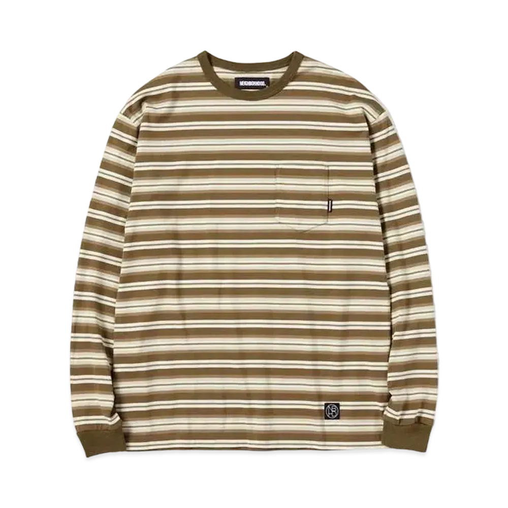 NEIGHBORHOOD BORDER / C-CREW . LS "Olive Drab"