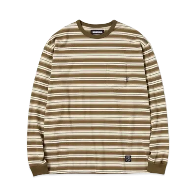 NEIGHBORHOOD BORDER / C-CREW . LS "Olive Drab"