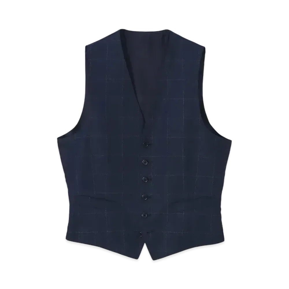 Paul Smith Stitch Check 6B Vest "DarkBlue"