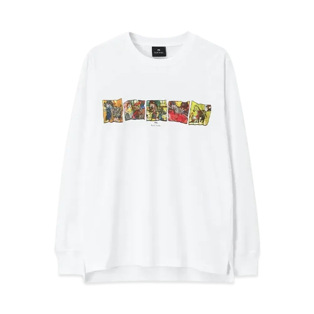 Paul Smith Zebra Comic Long Sleeve Tee "White"