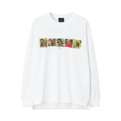 Paul Smith Zebra Comic Long Sleeve Tee "White"