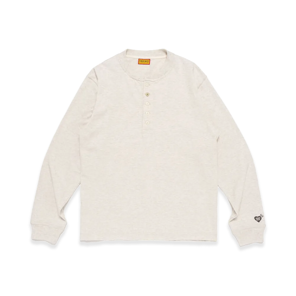 HUMAN MADE Henley Neck Shirt "White"