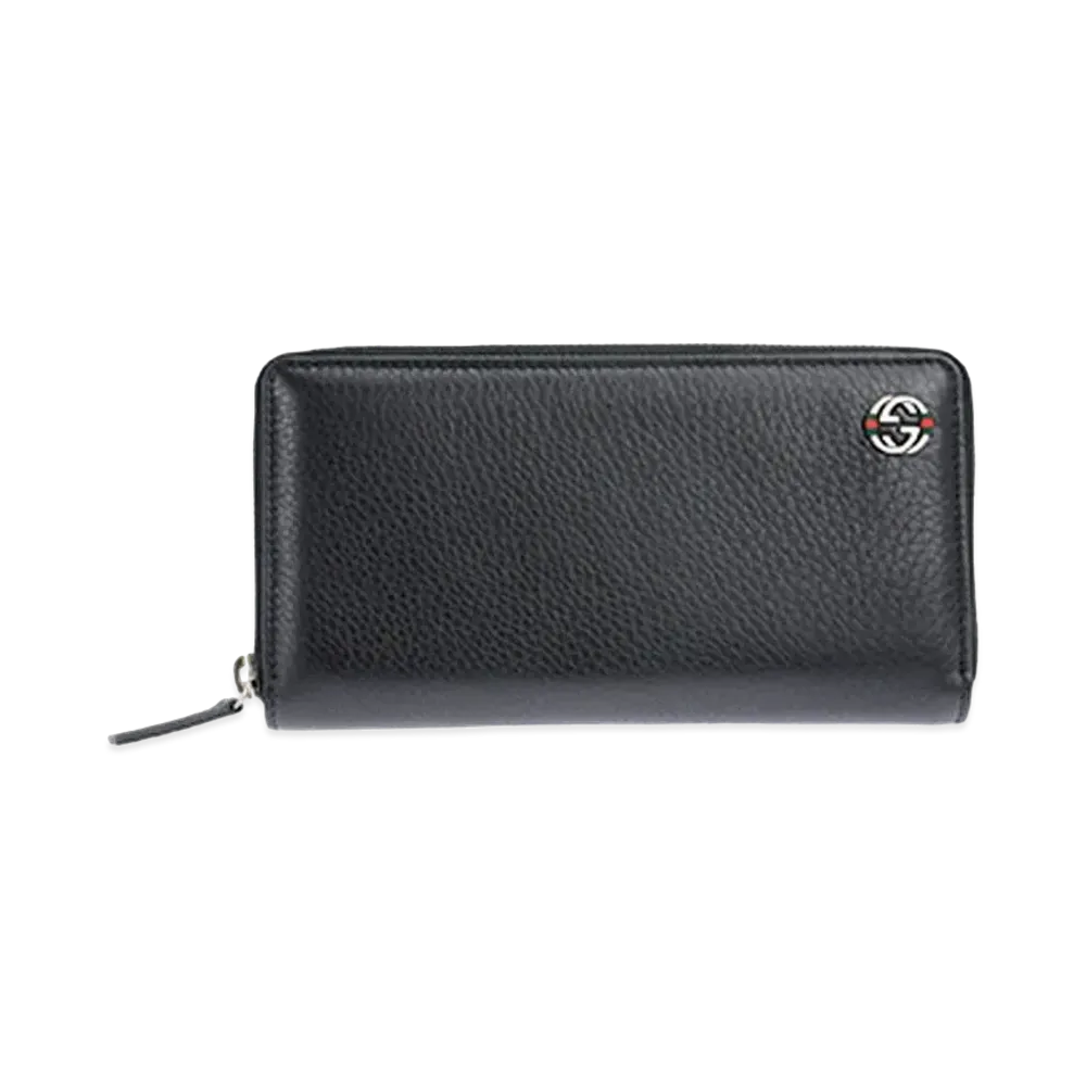 GUCCI Interlocking G Zip Around Wallet "Black"