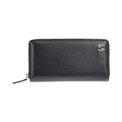 GUCCI Interlocking G Zip Around Wallet "Black"