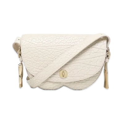 Burberry Women's Chess Shoulder Bag In Calfskin "White"