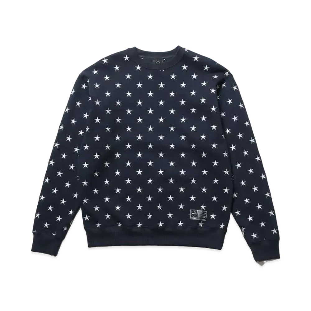 F.C.Real Bristol All Over Star Crewneck Sweat "Navy"