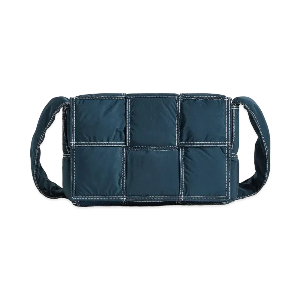 Bottega Veneta Small Padded Tech Cassette "Deep Blue/White"