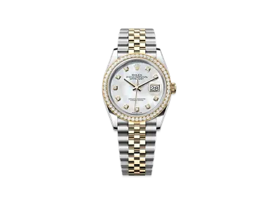 ROLEX Datejust 36mm Oystersteel & Yellow Gold Diamond 126283RBR "White Mother-of-Pearl"
