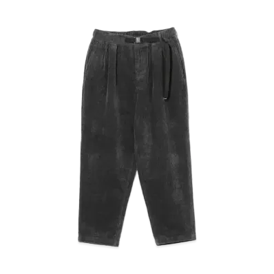 BEAMS Corduroy Baggy Tapered Easy Pants "Charcoal Grey"