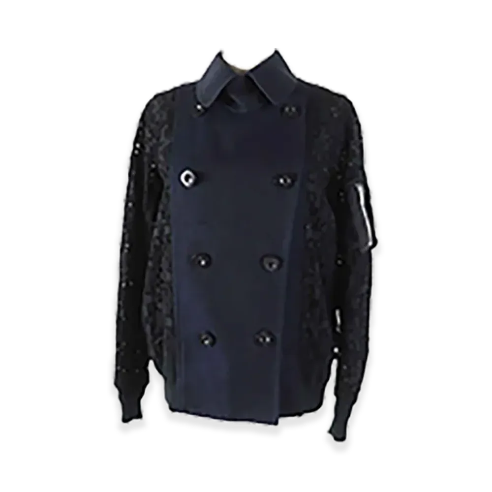 sacai Paisley Cut Work Jacket "Navy/Black"