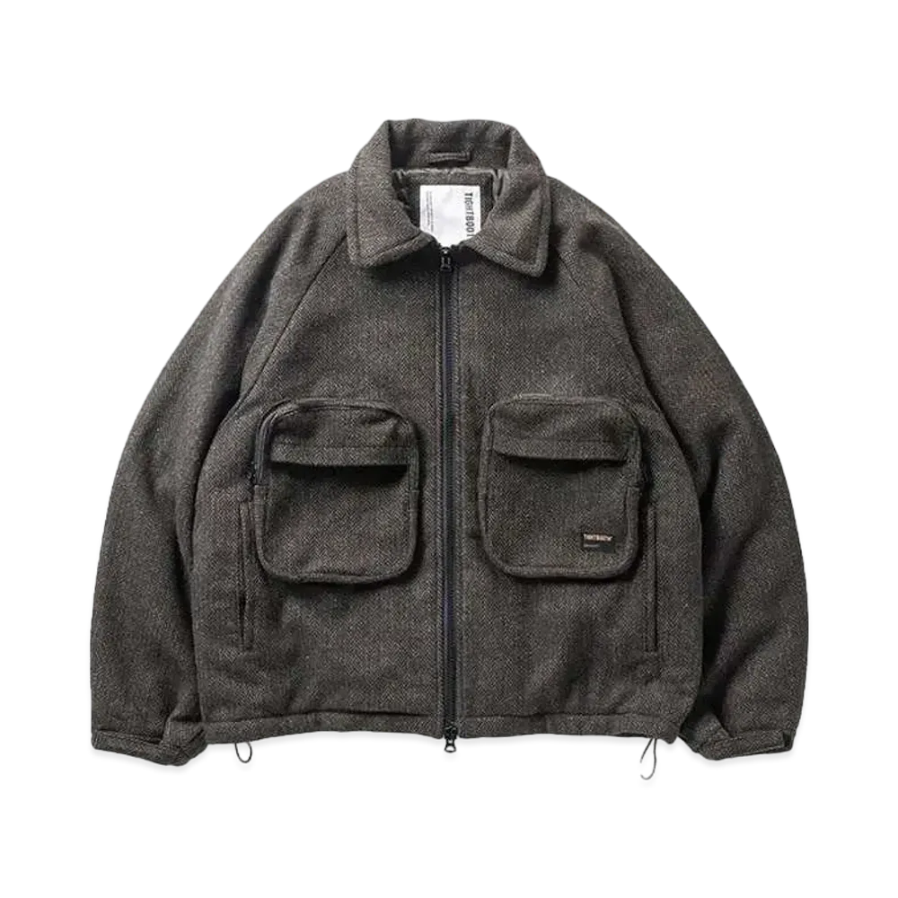 TIGHTBOOTH Tweed Puffy Jacket "Olive"