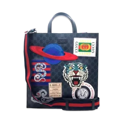 GUCCI Courier Soft GG Supreme Canvas Tote Bag "Black"