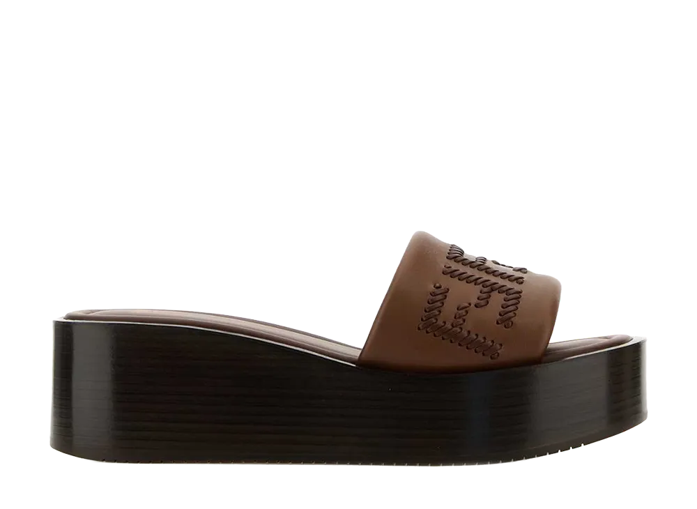 FENDI Women's Sunshine Slippers "Brown"