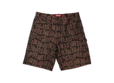 Supreme Repeat Jacquard Double Knee Denim Short "Dark Brown"