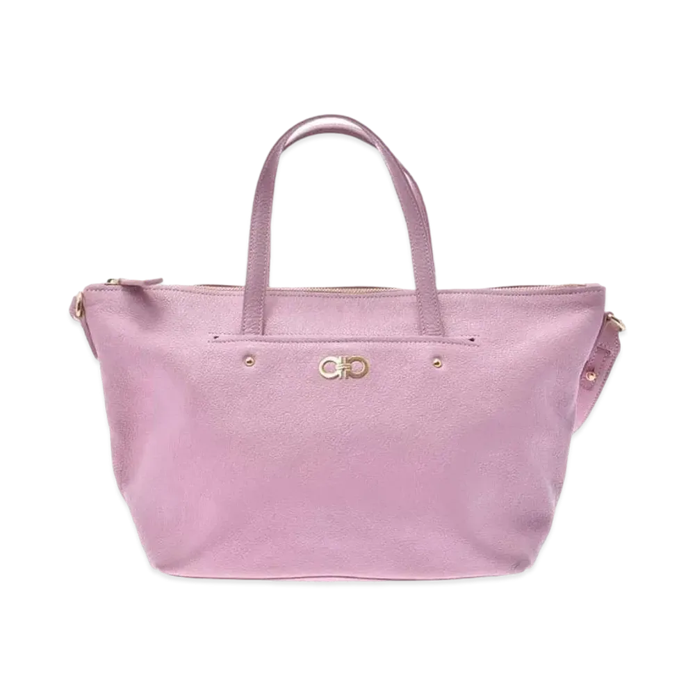 Salvatore Ferragamo Gancini Leather Tote Bag "Pink"