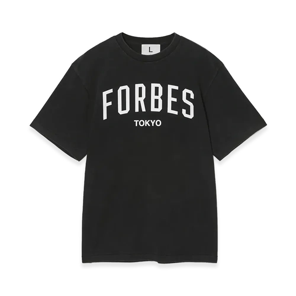 FRAGMENT x Forbes JAPAN College T-Shirt "Black"