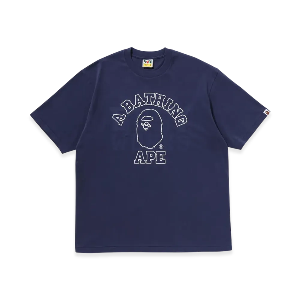 A BATHING APE College Relaxed Fit Tee #1 "Navy"