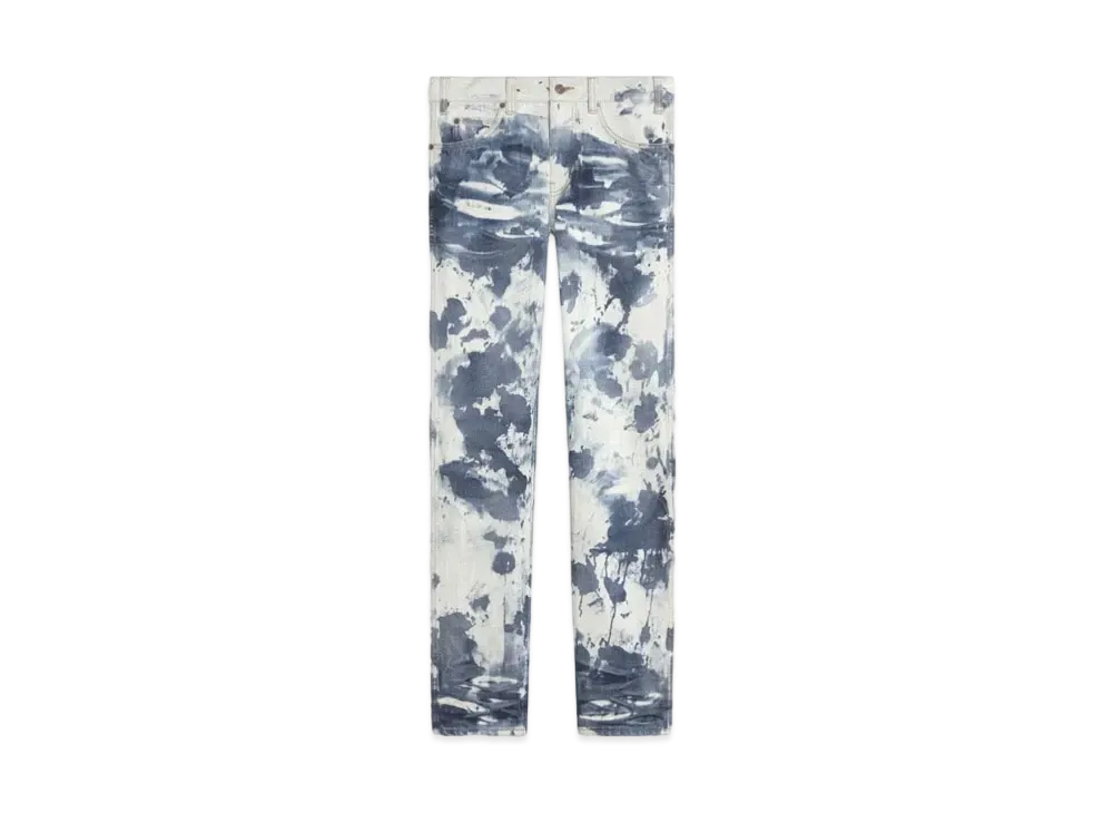 CELINE Slim Jeans / Bleached Denim "Camouflage Bleach Wash"