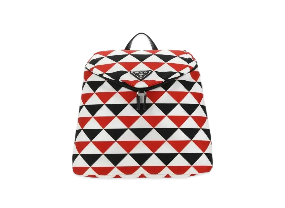 PRADA Signo Print Re Nylon Backpack "Black/Red/White"