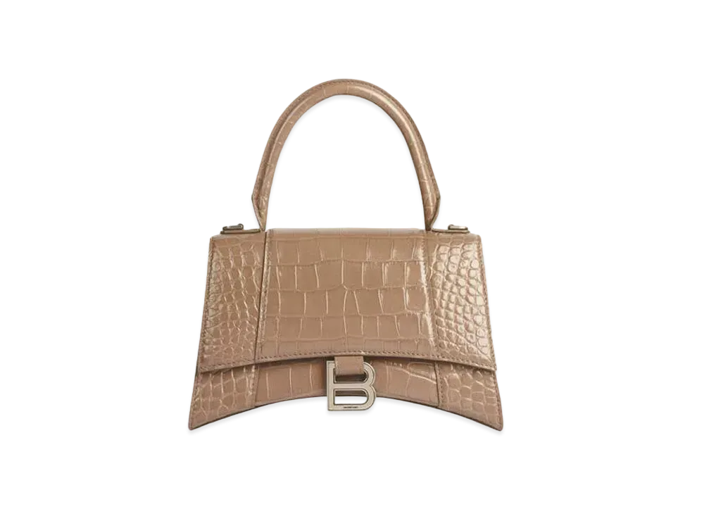 BALENCIAGA Women's Hourglass Small Top Handle Bag "Mink"