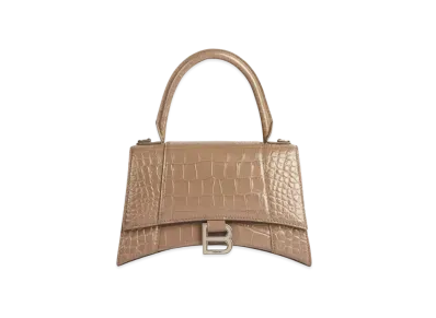BALENCIAGA Women's Hourglass Small Top Handle Bag "Mink"