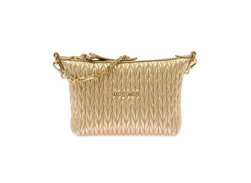 MIU MIU Miu Spirit Matelasse Leather Mini Bag "Platinum"