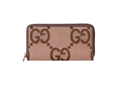 GUCCI Jumbo GG Continental Wallet "Camel/Ebony"
