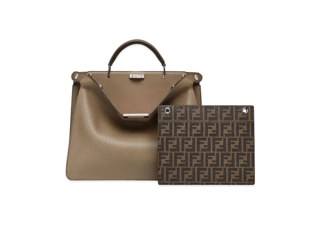 FENDI Peekaboo I See U Medium Light Leather Bag "Brown"