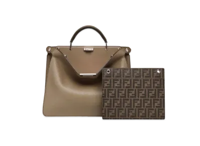 FENDI Peekaboo I See U Medium Light Leather Bag "Brown"
