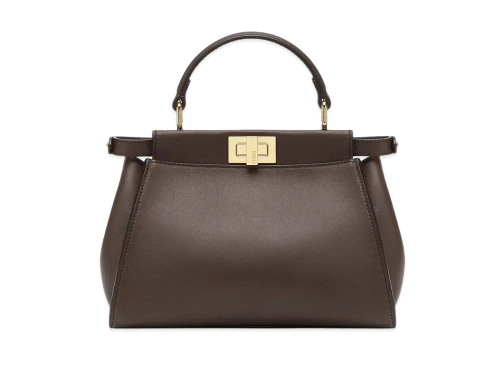 FENDI Peekaboo Mini Leather Bag "Brown"